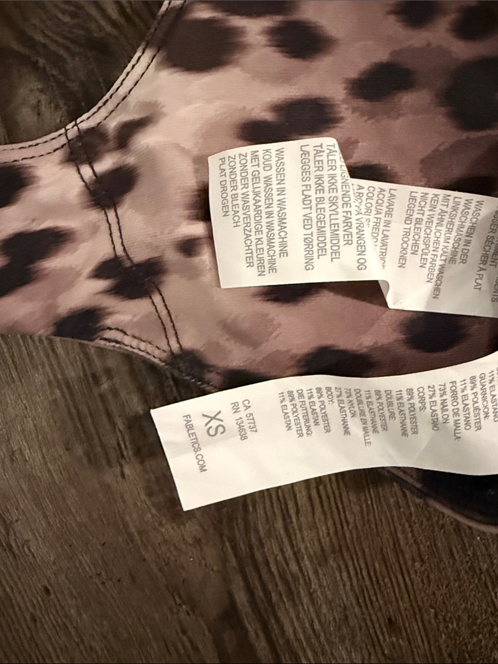 Fabletics Kessler Leopard Strappy Sports Bra with Black Straps - Picture 6 of 6